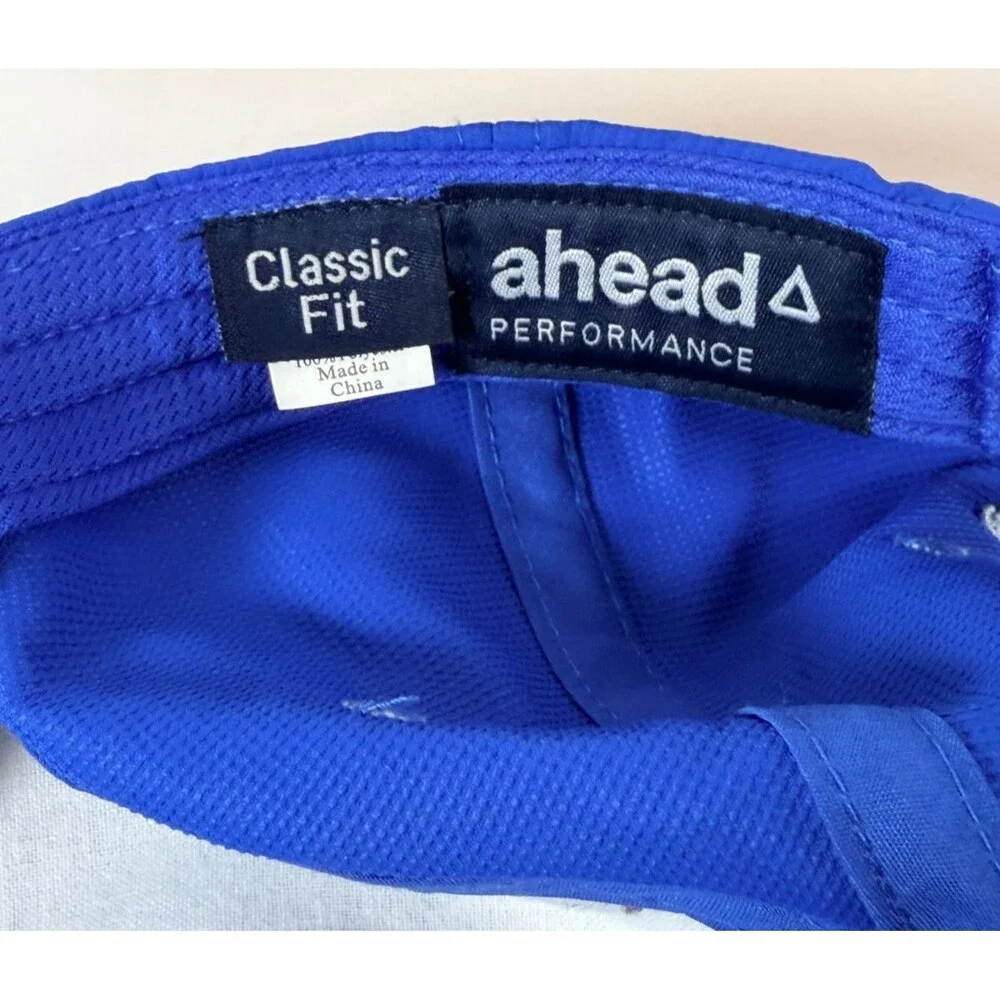 AHEAD Performance Golf Hat UPF 50+ 2023 The Ross Classic Fit Strap Back Blue